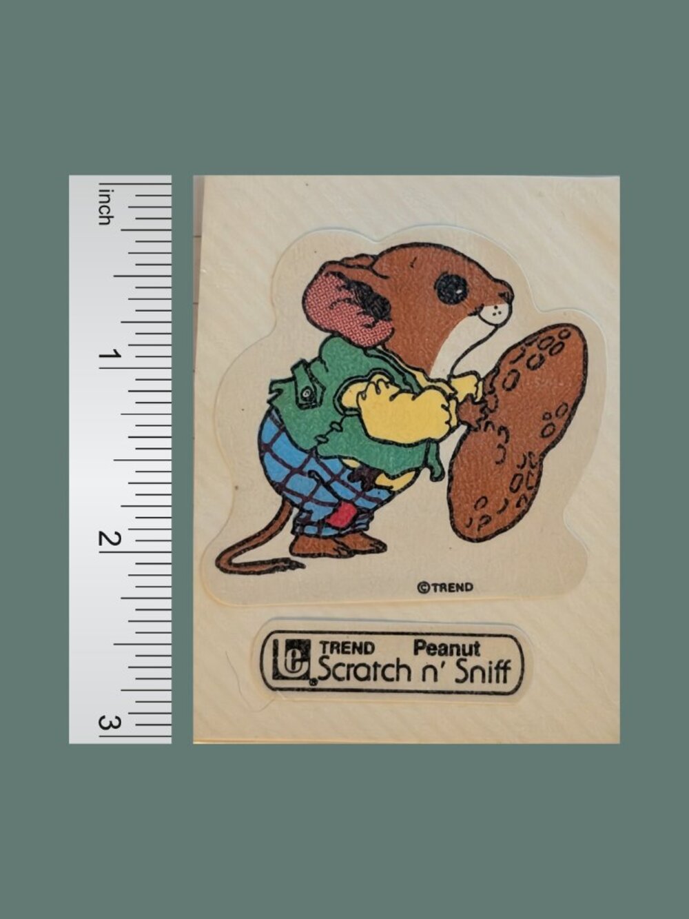 Vintage 80s Used Trend Peanut Mouse Scratch and Sniff Sticker